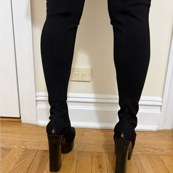 Jimmy Choo black Giome 140mm over-the-knee platform boots. Sz 39 - Picture 11 of 12